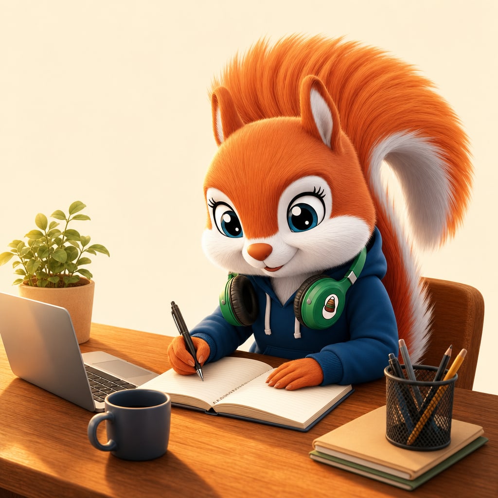Sanjab writing notes for a TOEFL essay
