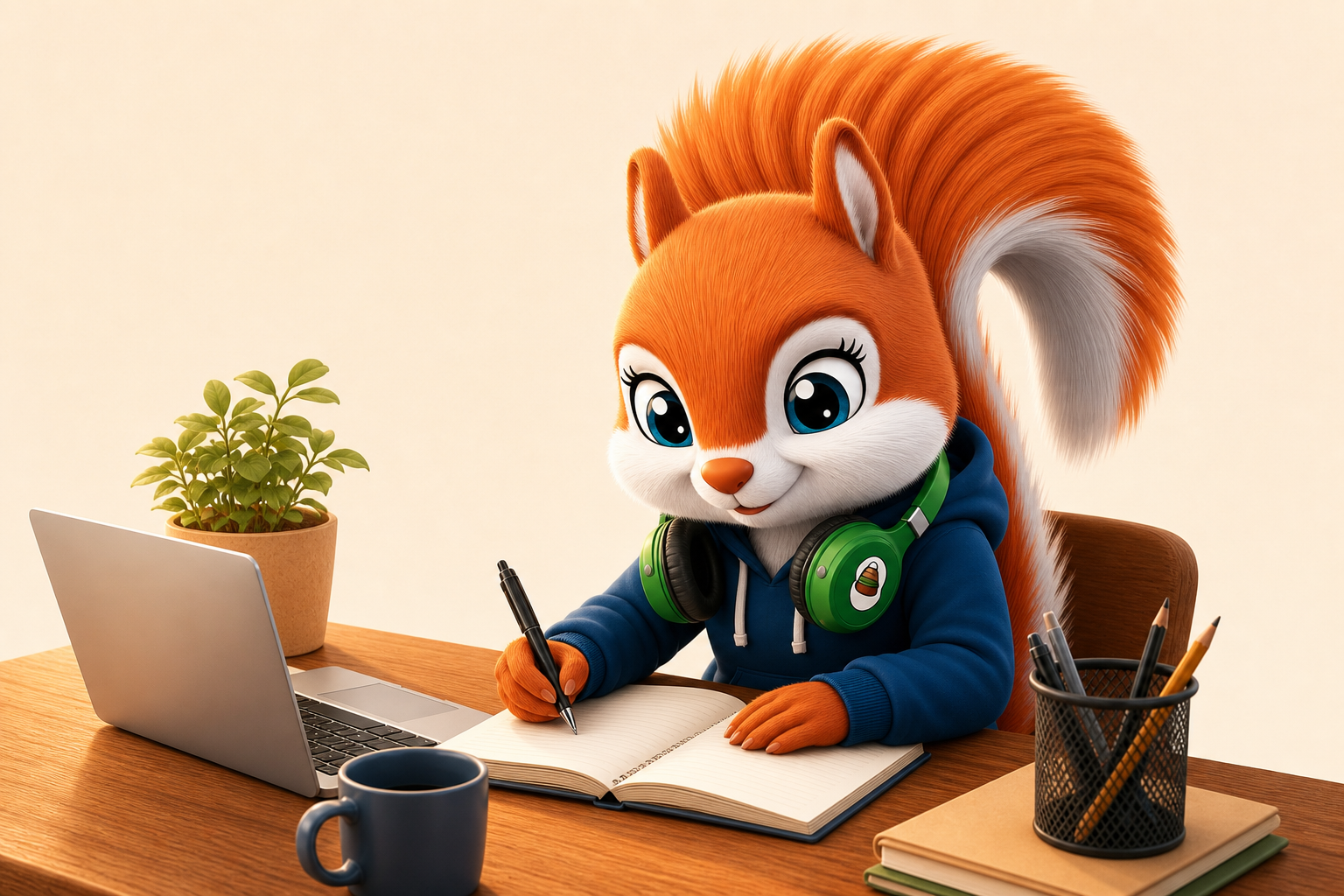 Sanjab writing and revising a TOEFL essay